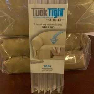 Tuck tight strips for slipcovers